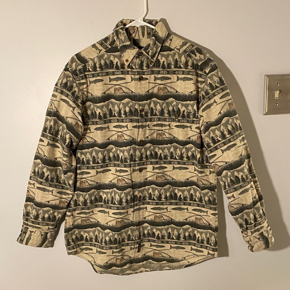 Woolrich Mens Shirt Size M Cotton Flannel Outdoor Adventures Hunting Camping